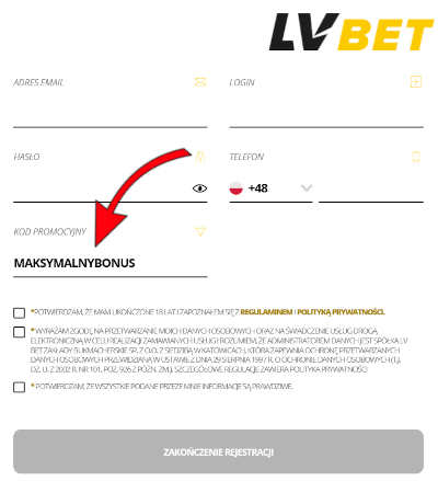 LVBet registration-2. screen