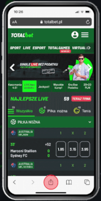 Totalbet mobile access iOS
